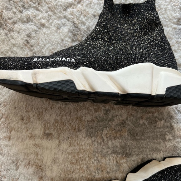 BALENCIAGA Speed Sock Gold glitter - Picture 5 of 9